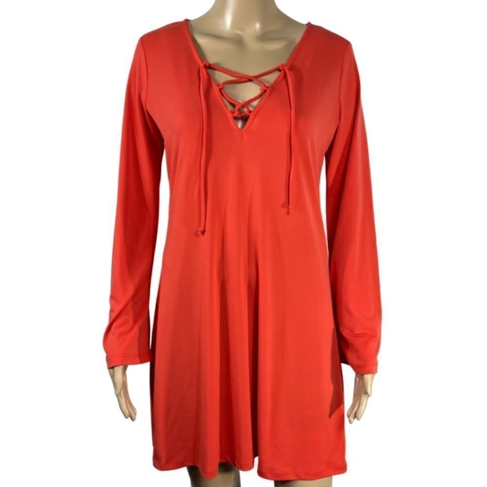 Want & Need coral women's swing Bohemian dress